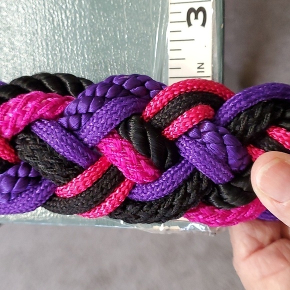 Rope belt by Talbotts. Pink, purple and black. Stretch. - Picture 7 of 8